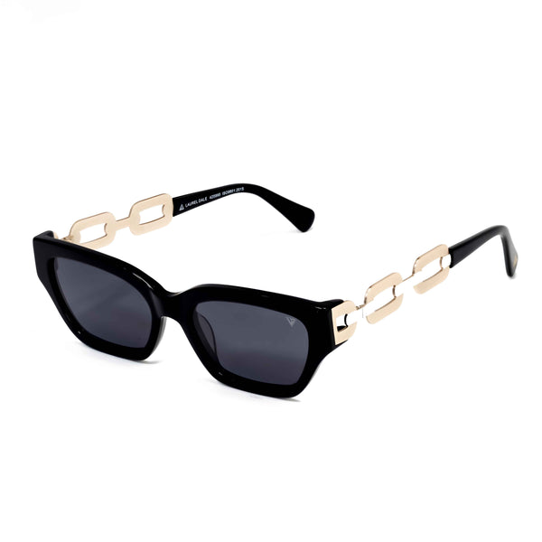 THE BLACK CAT EYE LINK CHAIN TEMPLE SUNGLASSES FOR WOMEN