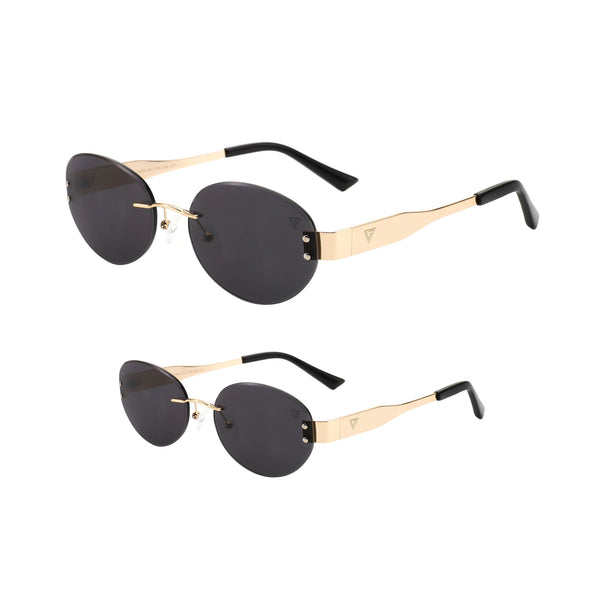 BLACK GOLD TWINNING TINTS RIMLESS SUNGLASSES FOR MOTHER DAUGHTER