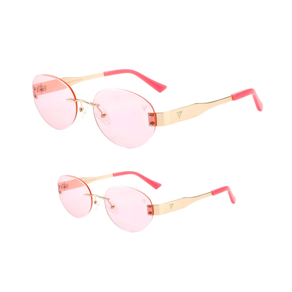 PINK TWINNING TINTS RIMLESS SUNGLASSES FOR MOTHER DAUGHTER