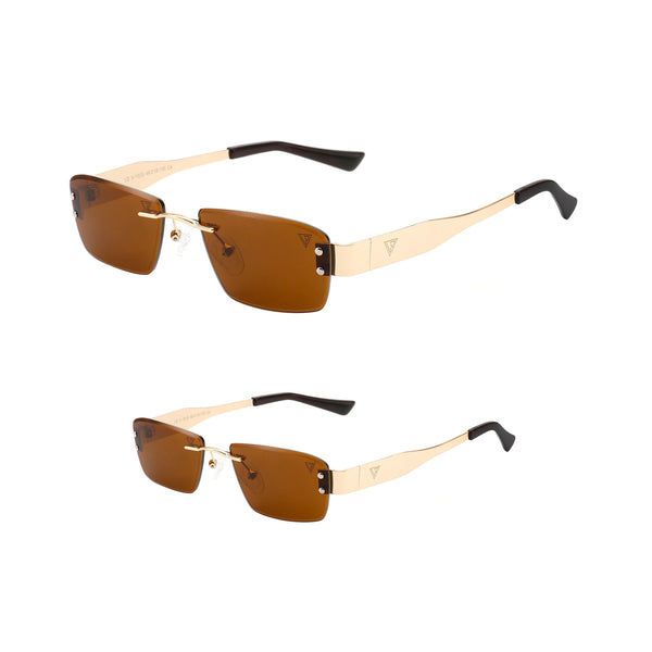 BROWN SOULMATES RIMLESS SUNGLASSES FOR MOTHER DAUGHTER