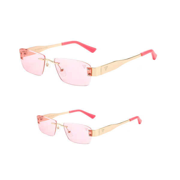 PINK SOULMATES RIMLESS SUNGLASSES FOR MOTHER DAUGHTER