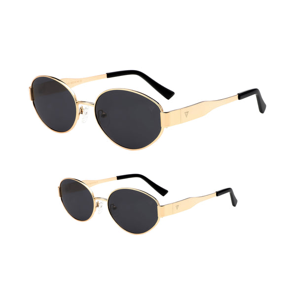 SHINY GOLD TWIN RAYS POLARIZED SUNGLASSES FOR MOTHER DAUGHTER