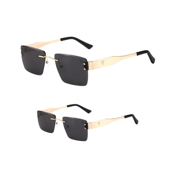 BLACK GOLD TWIN SPARK RIMLESS SUNGLASSES FOR MOTHER DAUGHTER